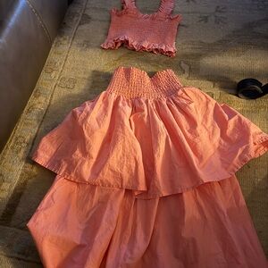 Molo Vibrant Orange Smocked Set